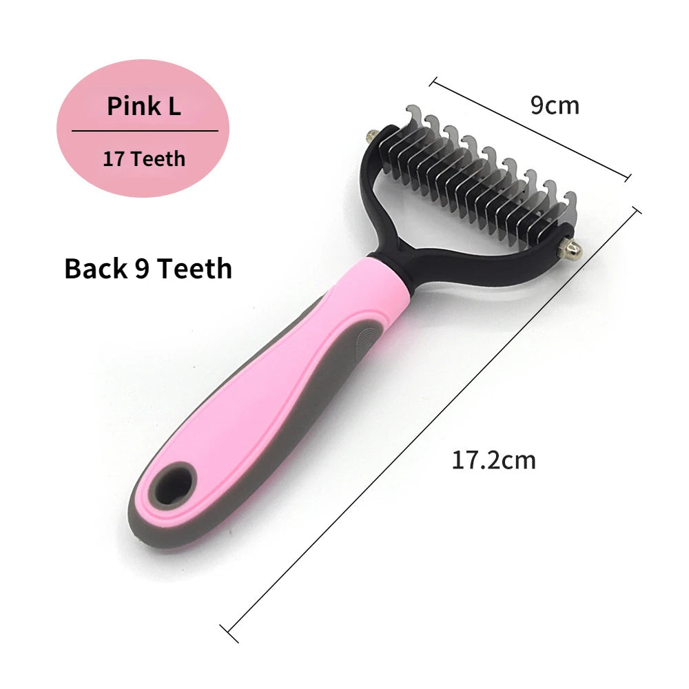 Professional Pet Deshedding Brush Dog & Cats-Undercoat Rake Grooming Comb for Shedding,Knots & Tangles