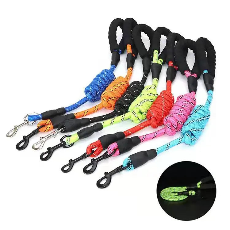 Heavy Duty Reflective Dog Leash-Strong Rope Lead for Small, Medium & Large Dogs