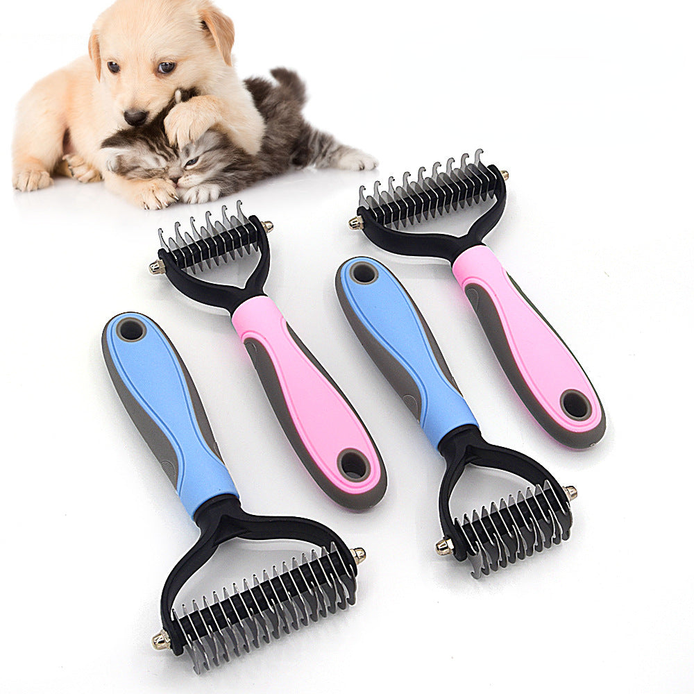 Professional Pet Deshedding Brush Dog & Cats-Undercoat Rake Grooming Comb for Shedding,Knots & Tangles