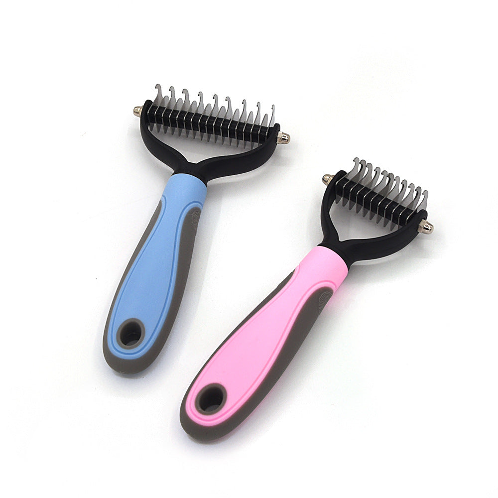 Professional Pet Deshedding Brush Dog & Cats-Undercoat Rake Grooming Comb for Shedding,Knots & Tangles