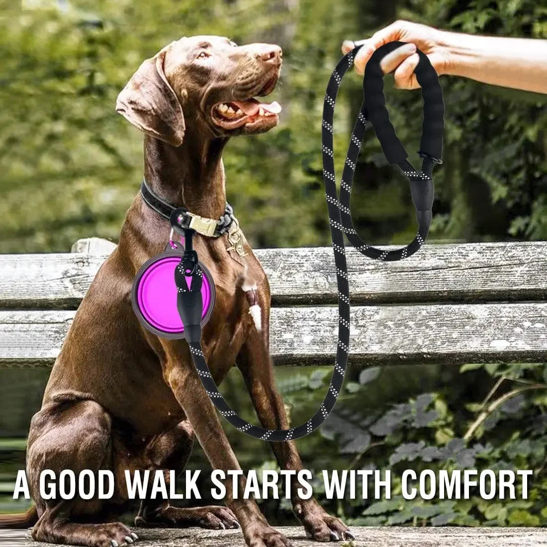 Heavy Duty Reflective Dog Leash-Strong Rope Lead for Small, Medium & Large Dogs
